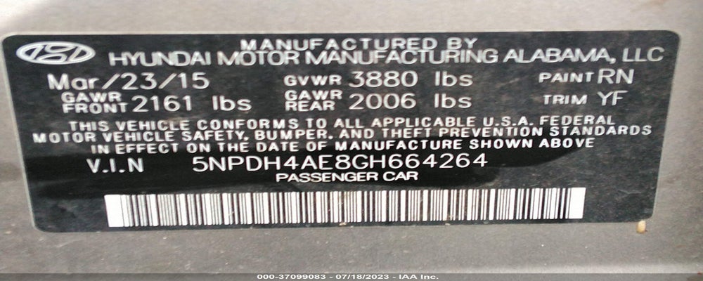 5NPDH4AE8GH664264 2016 HYUNDAI ELANTRA photo no. 9