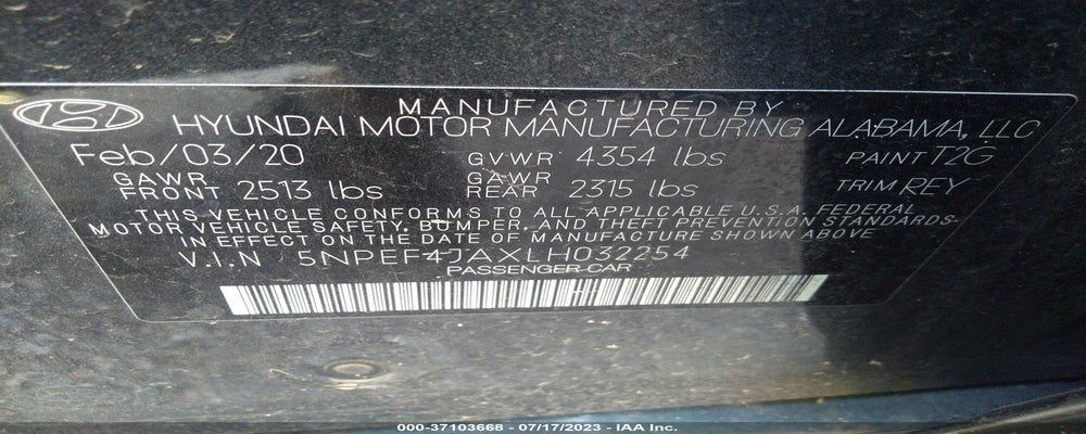 5NPEF4JAXLH032254 2020 HYUNDAI SONATA photo no. 9