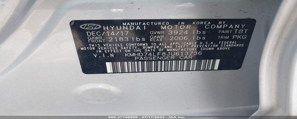 KMHD74LF8JU613736 2018 HYUNDAI ELANTRA photo no. 9