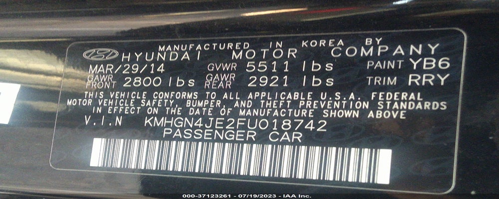 KMHGN4JE2FU018742 2015 HYUNDAI GENESIS photo no. 9