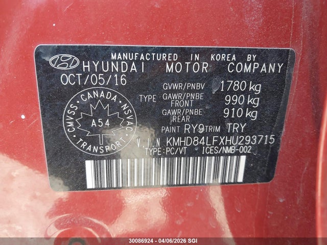 HYUNDAI ELANTRA SE/VALUE/LIMITED - 9