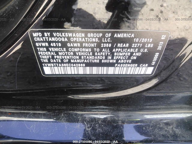 Volkswagen Passat 2013 -auction- 8