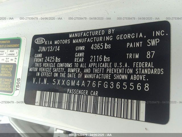 Kia Optima 2014 -auction- 8