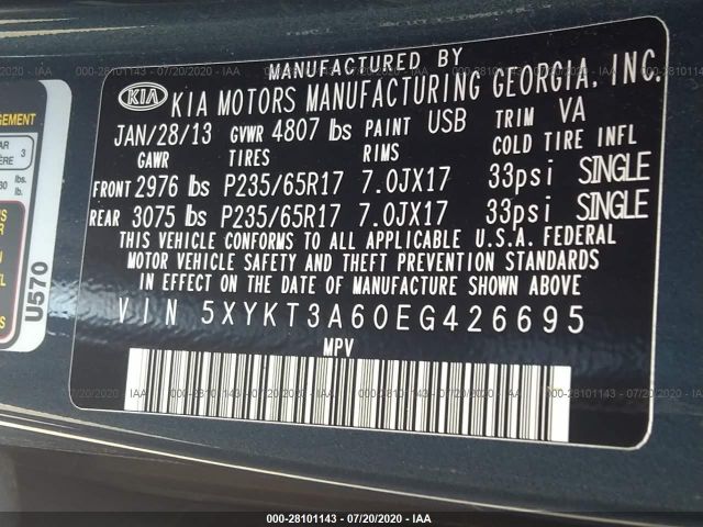 Kia Sorento 2013 -auction- 8