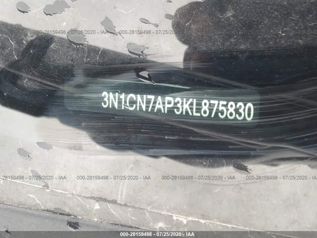 2019 NISSAN VERSA VIN: 3N1CN7AP3KL875830