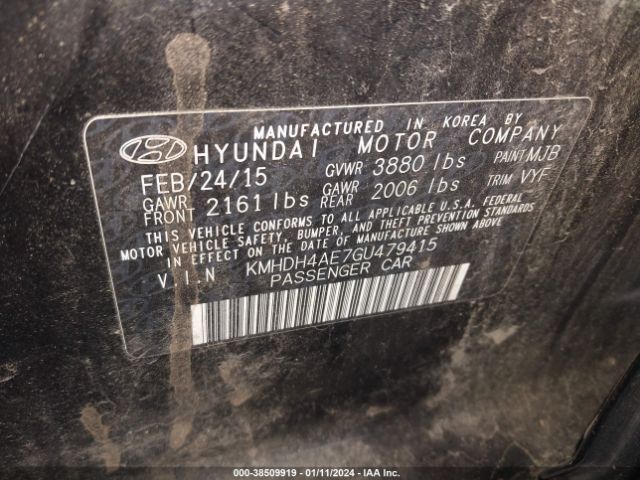 KMHDH4AE7GU479415 | 2016 Hyundai elantra se