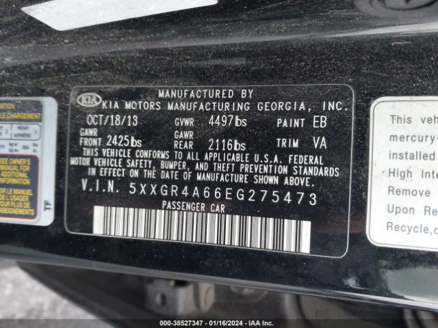 5XXGR4A66EG275473 | 2014 KIA optima sxl turbo