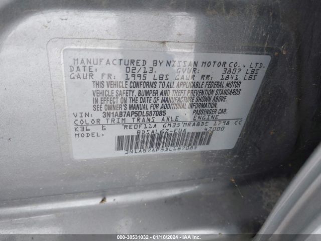 1J8FF28B19D107390 | 2013 Nissan sentra sl