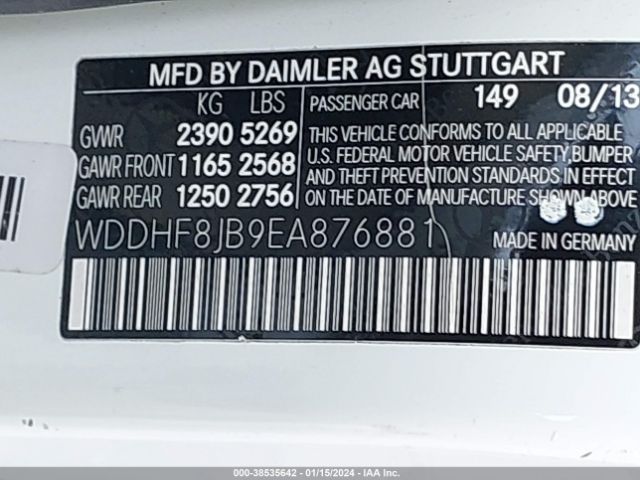 WDDHF8JB9EA876881 | 2014 MERCEDES-BENZ E 350 4MATIC