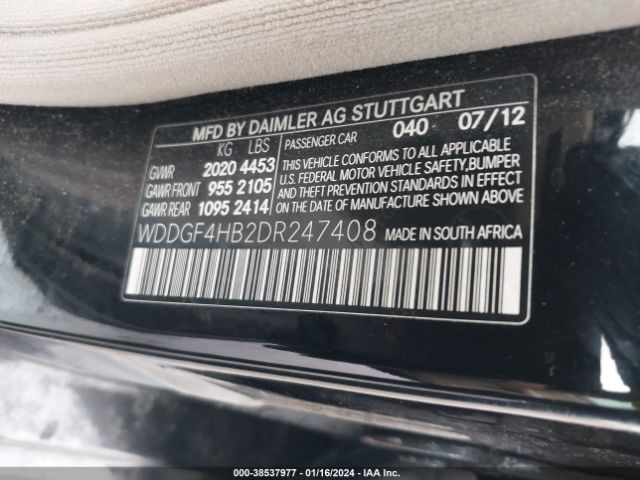 WDDGF4HB2DR247408 | 2013 MERCEDES-BENZ C 250 LUXURY/SPORT