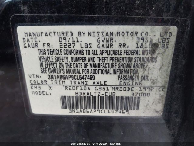 3N1AB6AP9CL647469 | 2012 Nissan sentra 2.0 s