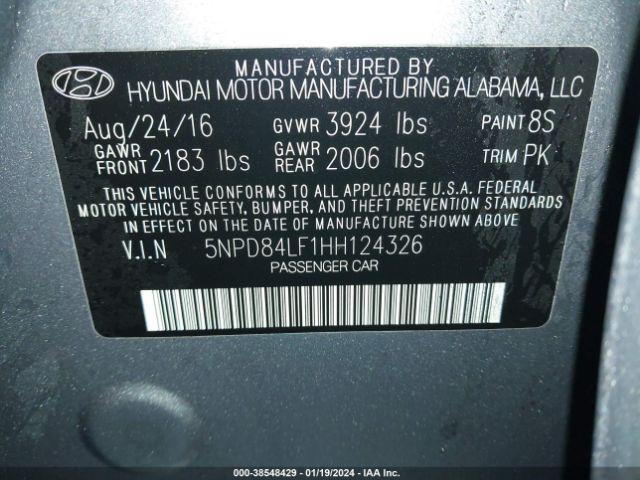 1G1PC5SB9F7248516 | 2017 Hyundai elantra se