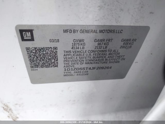 1G1ZD5ST4JF209264 | 2018 Chevrolet malibu lt