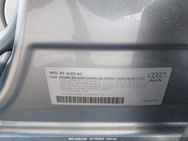 WAUKF68E75A440113 | 2005 Audi a4 2.0t