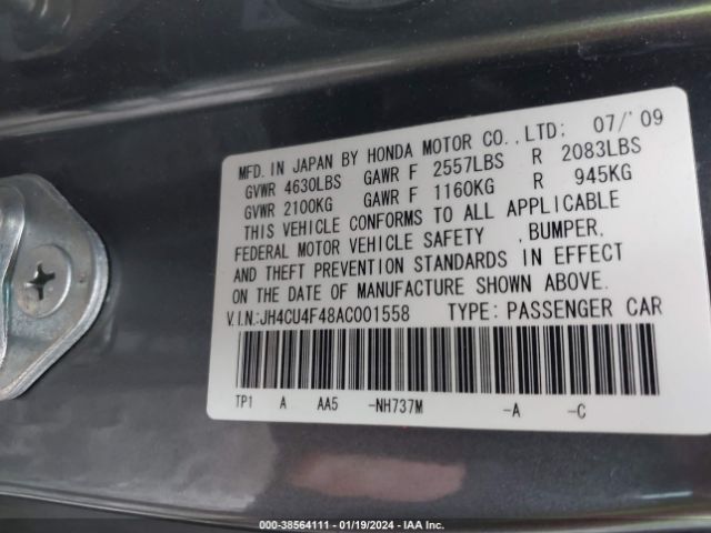 2C3CA6CT1BH514736 | 2010 Acura tsx 3.5