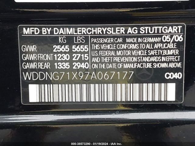 WDDNG71X97A067177 | 2007 MERCEDES-BENZ S 550