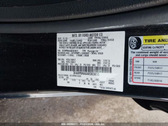 KNAGG4A84A5396165 | 2010 Ford fusion se