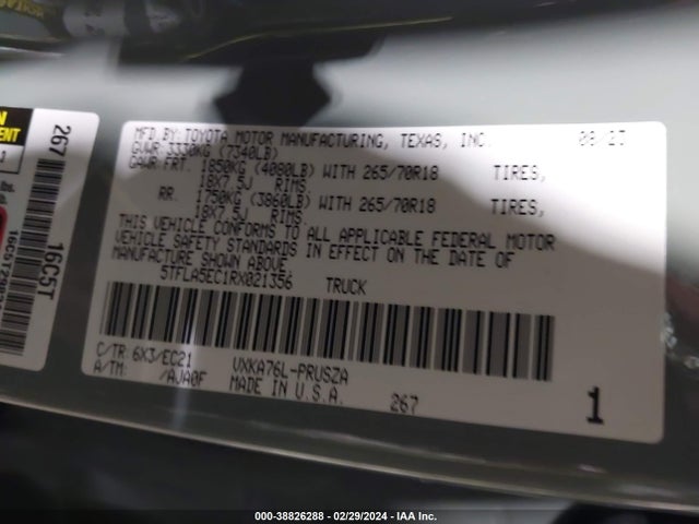 2024 Toyota Tundra, VIN: 5TFLA5EC1RX021356
