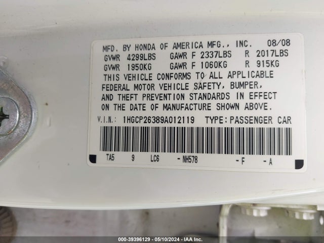 HONDA ACCORD 2.4 LX - 9