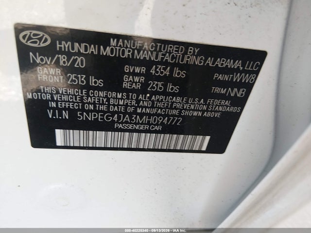 2021 HYUNDAI SONATA SE 9