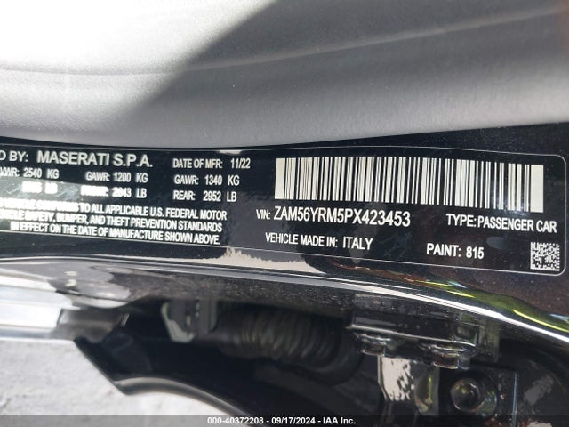 2023 Maserati Quattroporte, VIN: ZAM56YRM5PX423453