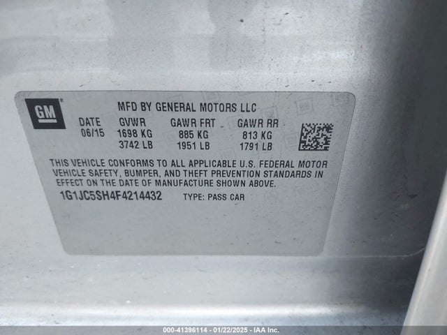 CHEVROLET SONIC LT AUTO - 9