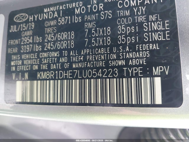 2020 HYUNDAI PALISADE SE 9