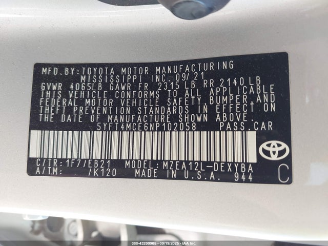 صورة 9 لـ 2022 Toyota COROLLA XSE