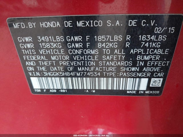صورة 9 لـ 2015 Honda FIT EX/EX-L