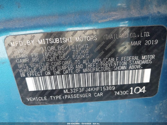 2019 Mitsubishi MIRAGE G4 ES 缩略图 12