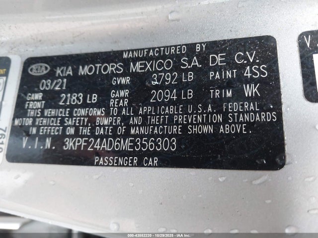 2021 KIA FORTE LXS 照片 9