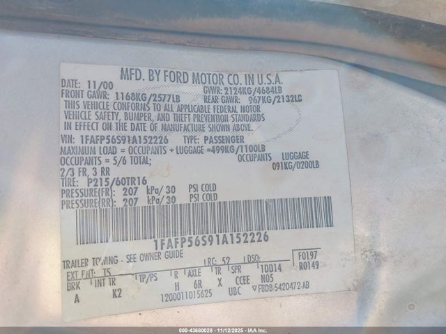 FORD TAURUS SEL - 9
