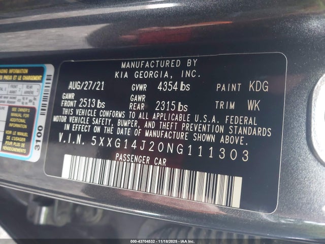 2022 KIA K5 LXS photo 9