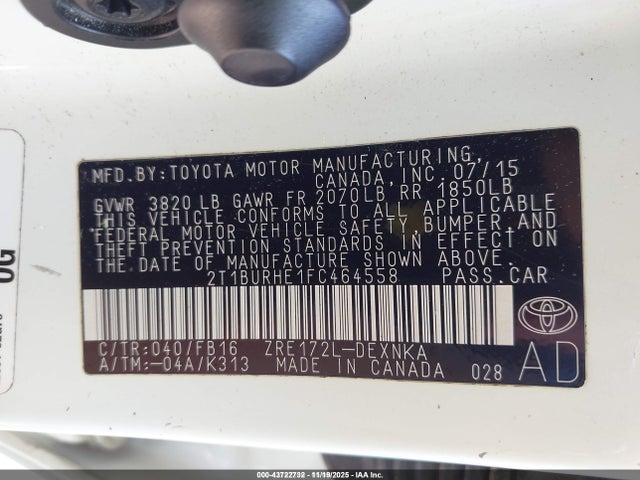 صورة 9 لـ 2015 Toyota COROLLA LE
