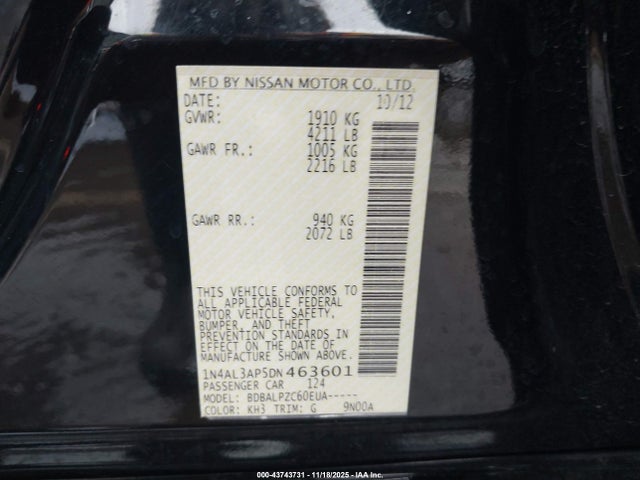 صورة 9 لـ 2013 Nissan ALTIMA 2.5
