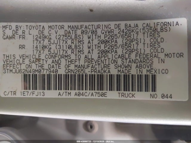 2009 Toyota TACOMA PRERUNNER V6 photo 9