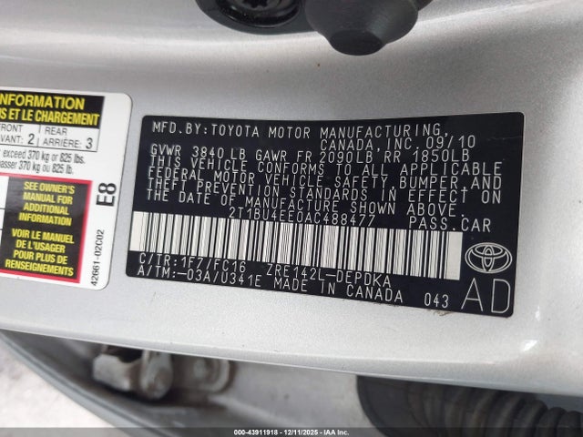 صورة 9 لـ 2010 Toyota COROLLA LE