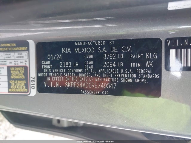 صورة 9 لـ 2024 KIA FORTE LXS