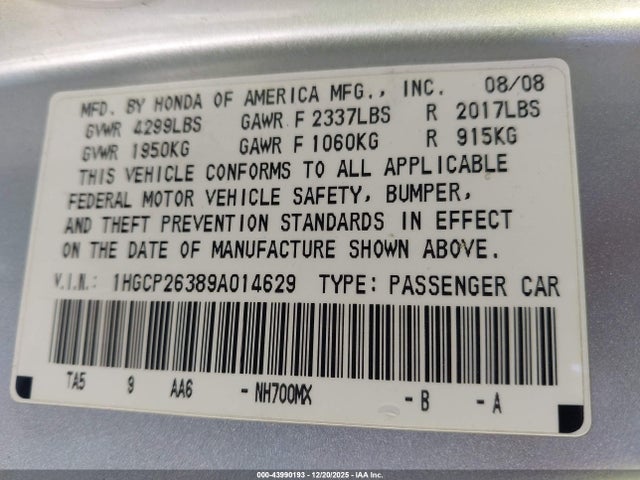 HONDA ACCORD 2.4 LX - 9