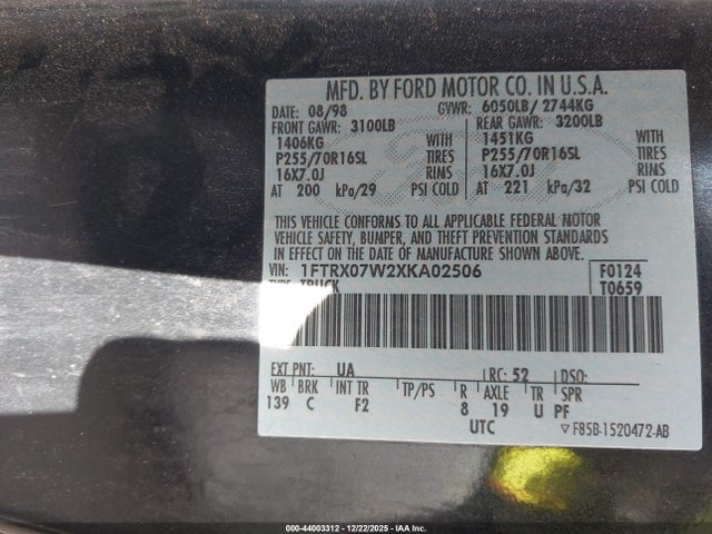 FORD F-150 LARIAT/WORK SERIES/XL/XLT - 9