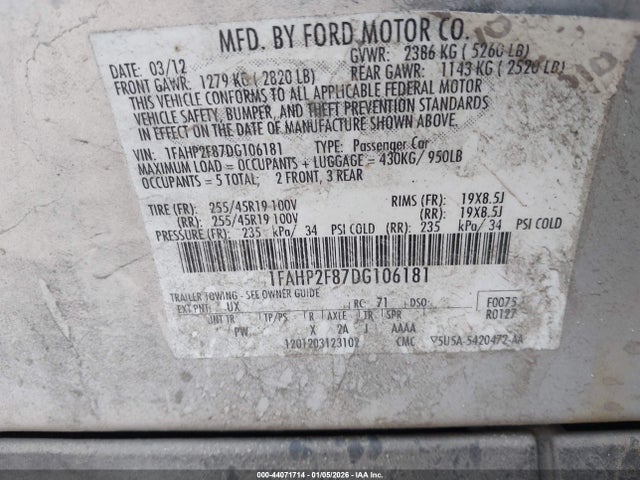 FORD TAURUS LIMITED - 9