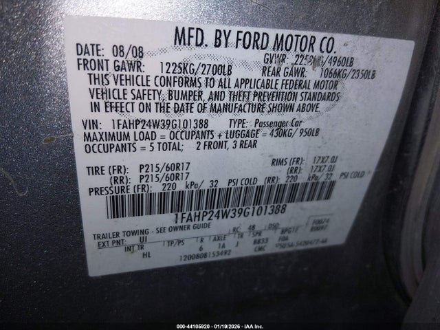 صورة 9 لـ 2009 FORD TAURUS SEL