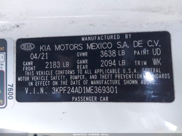 صورة 9 لـ 2021 KIA FORTE FE