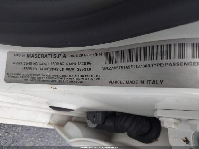 2015 Maserati Ghibli, VIN: ZAM57RTA9F1137303