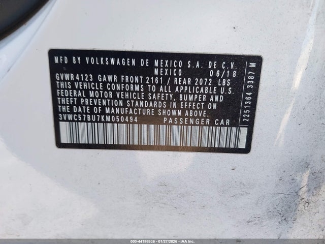 صورة 9 لـ 2019 Volkswagen JETTA 1.4T R-LINE/1.4T S/1.4T SE