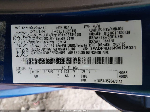 صورة 9 لـ 2019 FORD FIESTA SE