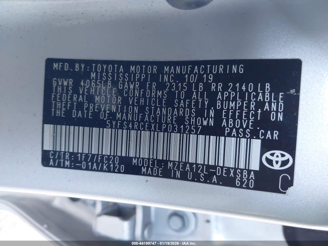 2020 Toyota COROLLA SE photo 9