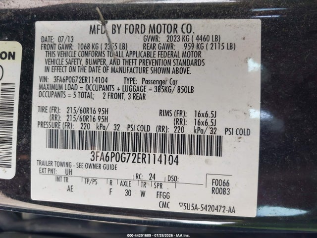 صورة 9 لـ 2014 FORD FUSION S