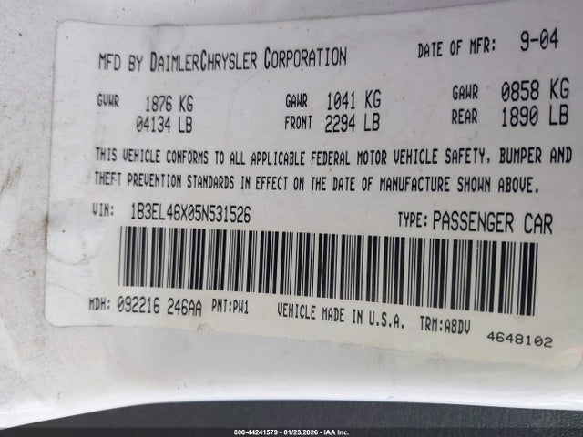 DODGE STRATUS SXT - 9