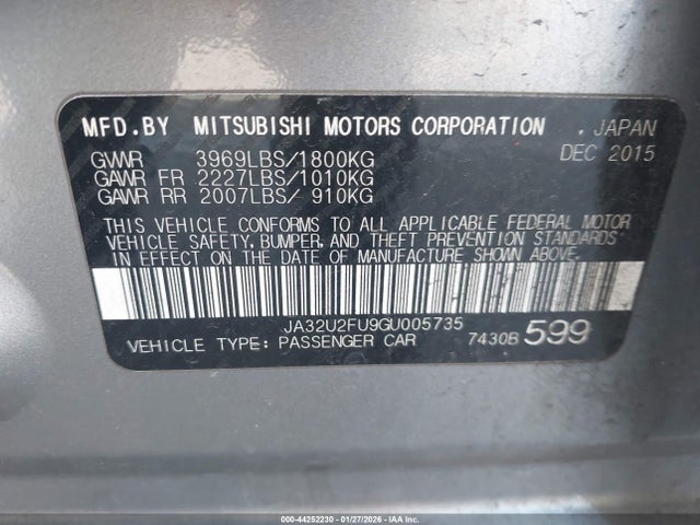 2016 Mitsubishi LANCER ES 照片 9